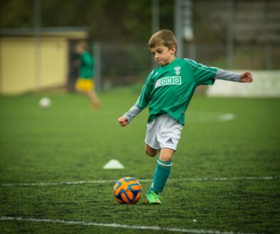 child soccer playing kick 613199